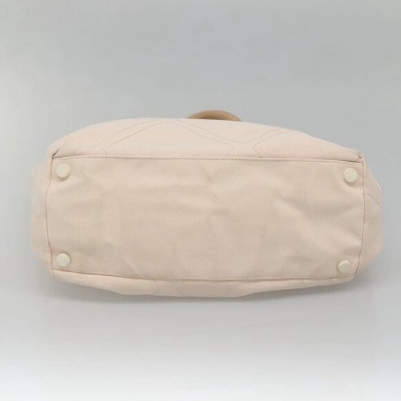 CHANEL COCO Mark Tote Bag No.5 Canvas White Silver CC Auth gh524 - Picture 9 of 16